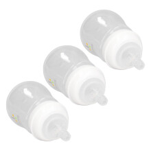 Baby Bottle Set 180ml Wide Mouth Slow Flow Safe PP Clear for Newborns