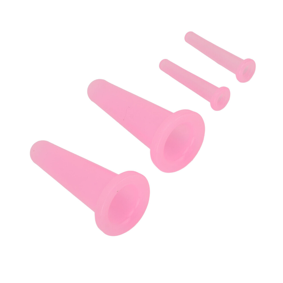 Pink 4Pcs Silicone Vacuum Facial Massage Cups For Cellulite Home Use