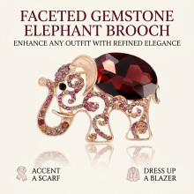 (B301 B) Vintage Rhinestone Elephant Brooch for Wedding