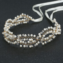 (Transparent) Crystal Pearl Bridal Headband Hair Ornament
