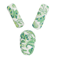 (Hibiscus Green - Three-piece set of seat belt shou) Lightweight Baby Stroller Belt Pad - Easy Care