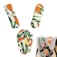 (Sunlight Orange - Three-piece Set of Seat Belt Sho) Lightweight Baby Stroller Belt Pad - Easy Care