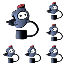 6pcs Halloween Straw Toppers for Stanley Cup Silicone Straw Covers Cap, Tumbler Straw Topper, Reusable Bottle Decorations Cute Ghosts