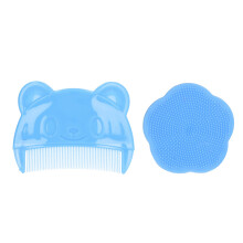 2-teiliger Baby-Silikon-Kopfhautbürstenset für Neugeborene, Blau, weich & sensorisch