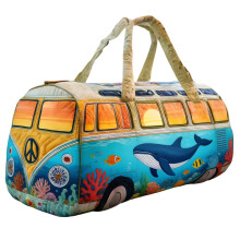 Willtoo 60s Bohemian Style Quilted Duffle Bag, Retro Travel Bags for Women, Original Boho Weekender Bag with Adjustable Strap for Gym