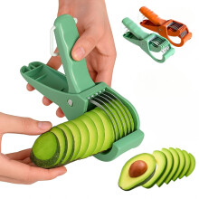 6.7" Avocado Slicer Tool with Comfortable Grip, Stainless Steel Cutter & Peeler – Light Green, Compatible with PRYESS