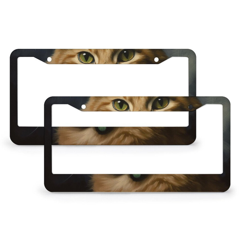 Happy St. Patrick's Day Cat Shamrock Hat License Plate Cover Â 2 Pcs, Compatible With All 2-Hole Cars, Aluminum Green 9159796063001