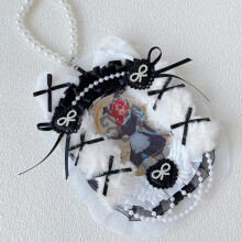 Handmade Lace Card Holder 3-inch Kawaii Kpop Photocard Holder Ribbon Bow Lolita Sweet Toploader Anime Itabag Display Keychain