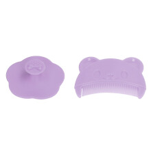 2PCS Baby Silicone Scalp Brush Set, Gentle Bath Tool for Newborns, Purple