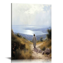 Christian Jesus Wall Art: "He Is Risen" Resurrection Canvas Painting – Compatible with Church, Home, Bedroom, Living Room Decor