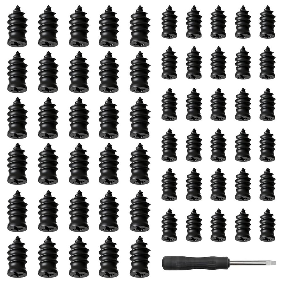 Tire Fix Rubber Nail Kit, 60Pcs Self-Sealing Plugs (2 Sizes), No Tire Removal Needed, With Screwdriver Â Compatible With Most Tires Black 9009879543862