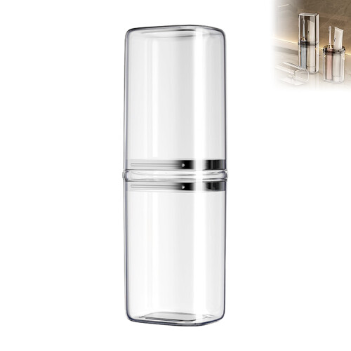 (Transparent) Travel Toothbrush Case with Cup, Lightweight 2