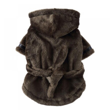 Dog Bathrobe, Puppy Robe Dog Drying Towel Robe with Hooded & Waist Belt, Easy Wear,Super Absorbent Pets Drying Coat