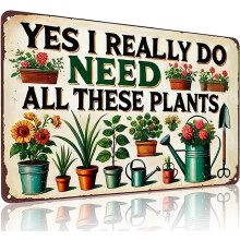 Bestylez Vintage Gardening Signs, 8x12", for Home, Garden, Greenhouse, Living Room, Bedroom & Outdoor Decor – Compatible with All Indoor/Outdoor