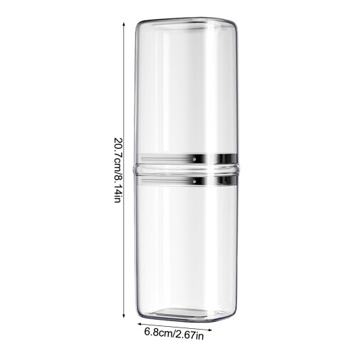 (Transparent) Travel Toothbrush Case with Cup, Lightweight
