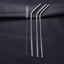 4Pcs Replacement Stainless Steel Straws in Silver Color for Daily and Hot Drinks