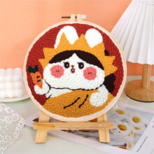 Punch Needle Embroidery Starter Kits For Adults Beginners Punch Needle Fabric Yarns Embroidery Hoops Diy Crafts
