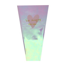 Colorful Wish Single Flower Bag for Florists to Wrap Bouquets, Valentine's Day Flower Packaging Sleeve for Rose and Gift Flower Arrangements,Pink,S