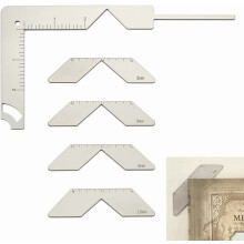 5Pcs Bookbinding Kit w/ Corner Miter Tool, 5-in-1 Guide (2/3/5/10mm), 201 Stainless Steel, Compatible with Bookbinding Corners Jig
