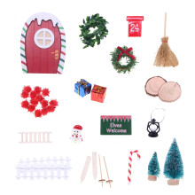 3. Holiday House Fairy Door with Miniature Tree & Furniture for 1/12 Display