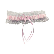 Elastic Bow Leg Garter with Lace Trim for Women's Fashion, Cosplay Performances & Wedding Accessories
