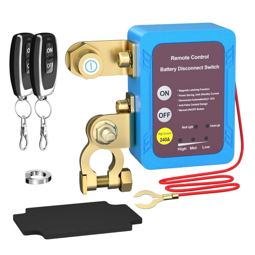 12V 240A Remote Battery Disconnect Switch, Automatic Power Switch Car Truck Boat Control 1