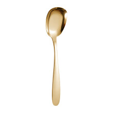 Stainless Steel Flat Bottom Spoon, Ergonomic Handle, High-Polish Finish, Perfect for Desserts, Soups, Rice, and More, Durable and Easy to Clean