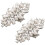 Shoe Clips Silver Rhinestone 1 Pair 2.4x1.4x0.4In 8