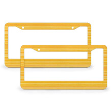 Yellow Striped Aluminum License Plate Frame 2-Pack