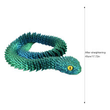 (Blue Green, 45cm) 3D Printed Snake Toy - Multi-Jointed Desktop Decor