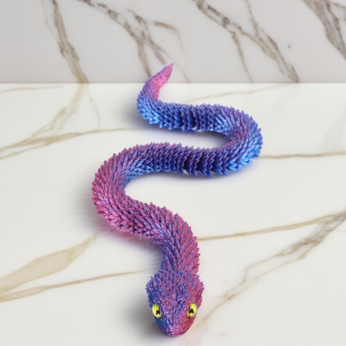 (Red And  Blue, 45cm) 3D Printed Snake Toy - Multi-Jointed Desktop Decor