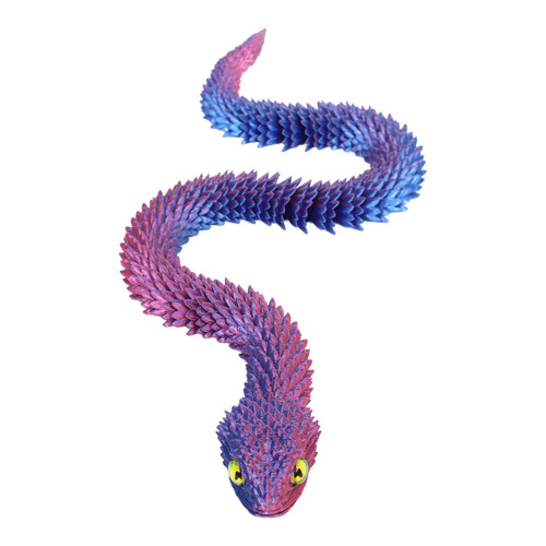 (Red And  Blue, 45cm) 3D Printed Snake Toy - Multi-Jointed Desktop Decor 2
