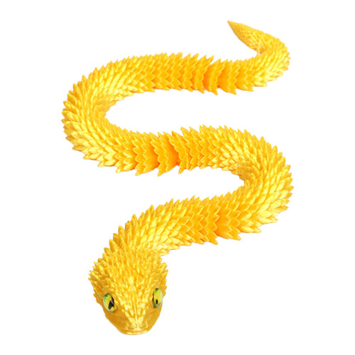 (Gold, 45cm) 3D Printed Snake Toy - Multi-Jointed Desktop Decor 2