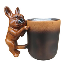 Handmade Dachshund Mug – Ceramic Coffee Cup Compatible with Dishwasher, Cute Dog-Themed Gift for Pet Lovers