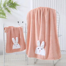 Easter Bunny Bath Towel Set of 2 – Soft, Absorbent, Quick-Dry, Rabbit-Decorated, Pink – Compatible with Home & SPA