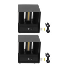 Aluminum LED Wall Sconces Outdoor Indoor Use, IP65Waterproof Modern Black Warm White Light with Adjustable Beam Angle Motion Detection Energy Saving
