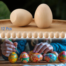 Wooden Easter Eggs DIY Kit – Unfinished Natural Wood Eggs for Painting & Holiday Decor