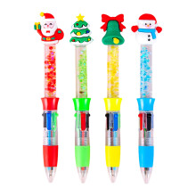 4Pcs Christmas Multicolor Pen 4-Color-in-1 Writing Pen Retractable Multicolor Pen Drift Sand Ballpoint Pen for Writing