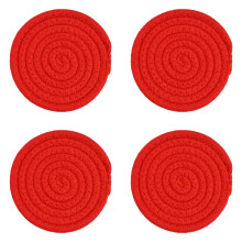 Round Braided Placemats Set of 4, Cotton-Polyester