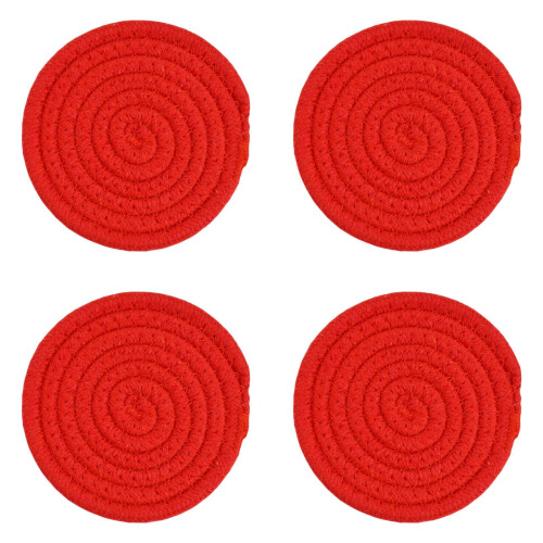 Round Braided Placemats Set of 4, Cotton-Polyester