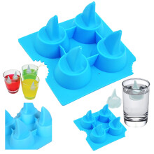 Silicone Shark Fin Ice Cube Tray – Creative Fish Tail Ice Mold, Compatible with Home Freezers