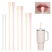 Anti-Wrinkle Reusable Silicone Straws – Easy to Clean, Sturdy & Wrinkle-Free for Cups