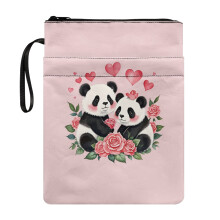 Panda Rose Polyester Zip Book Cover for Hardcover &
