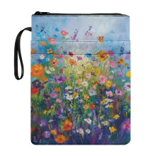 Bible case bag flower field style waterproof polyester with