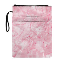 Pinkish-white Marble Pattern Books Sleeve, 1 pc Polyester Fabric Decorative Design Book Organzoer Holder for Notebook, 8.66 x 11.42