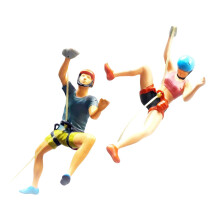 Resin 1/64 Scale Climbing People Figures Ornament for Diorama Layout Decor