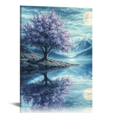 Purple Trees Canvas Wall Art, Canvas Prints Wall Art for Living Room Bathroom Bedroom Office, Art Print Painting for Home Decorations - 16x20in