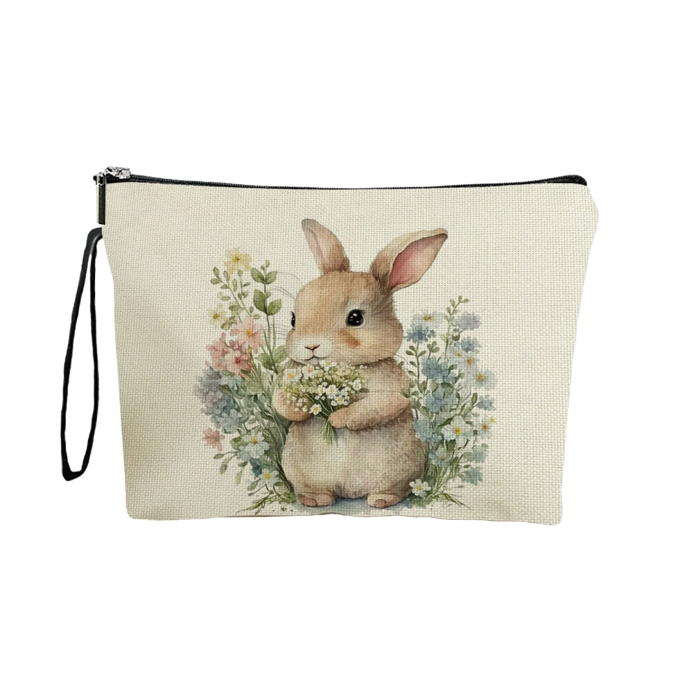 Easter Bunny Storage Bag Portable Makeup Pouch 9.8x6.7x2.4