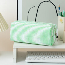 Large Capacity Stripe Pen Bag for Craft and Stationery Supplies - Ideal Organizer for Writing Tools and Accessories
