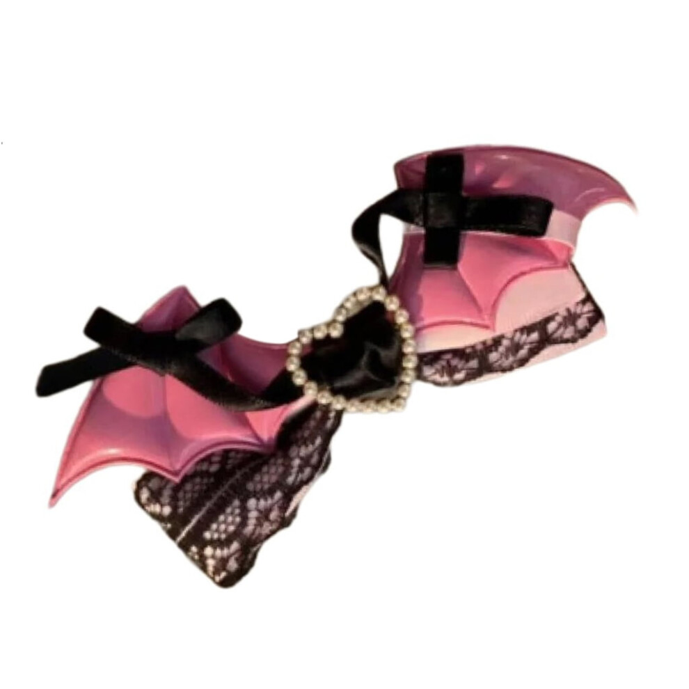 Unisex Comeet Party Hairclip, Cosplay Hair Clip Novelty Bat Wing Lace Bows Hairclip Party Headwear Anime Hairpin Female Hair Grip Halloween Headdress